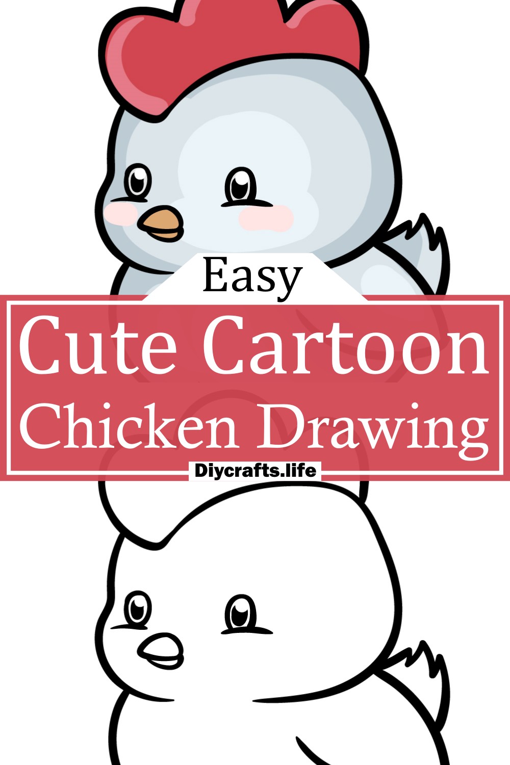 Cute Cartoon Chicken Drawing