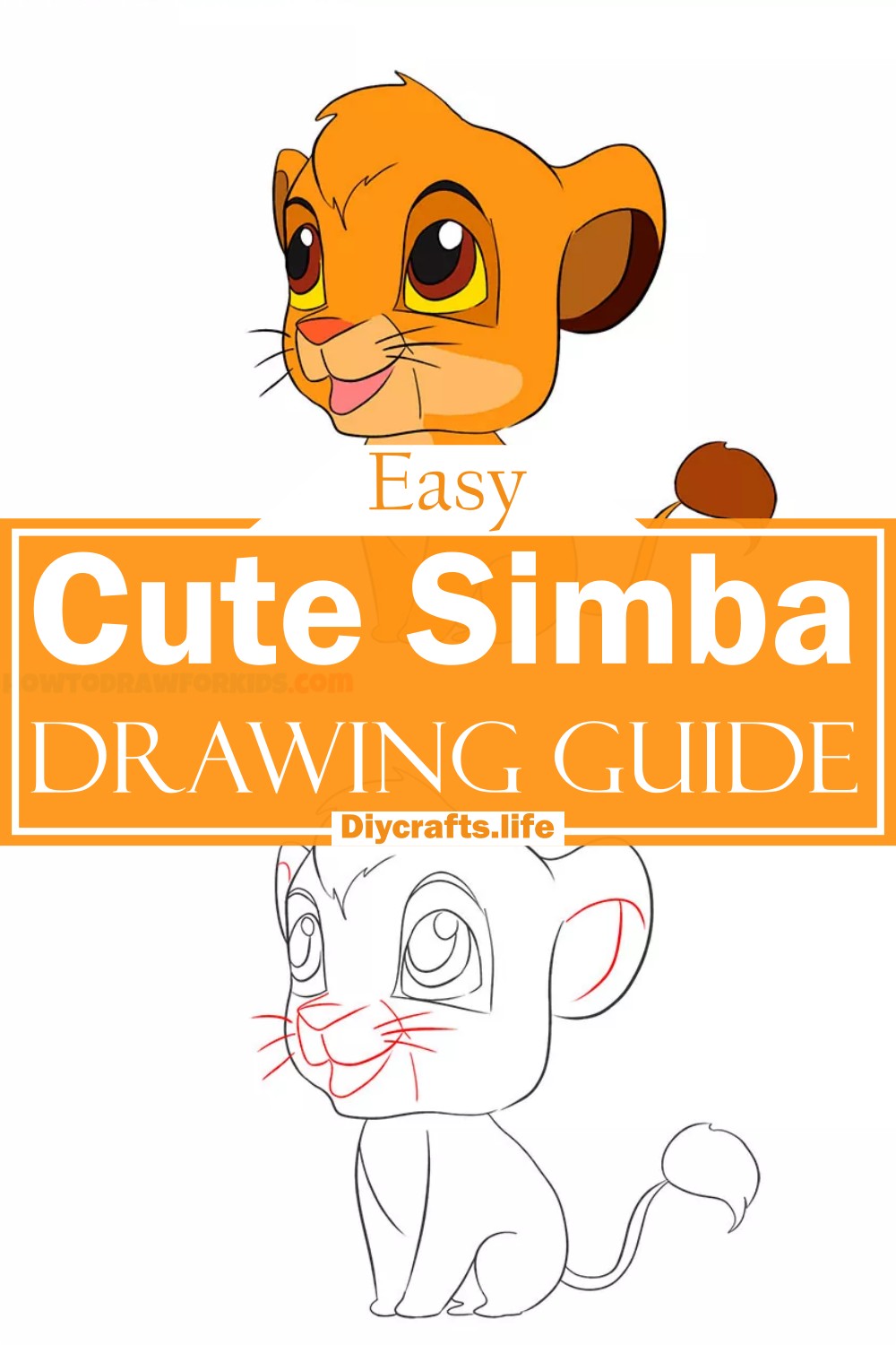 Cute Simba Drawing Guide