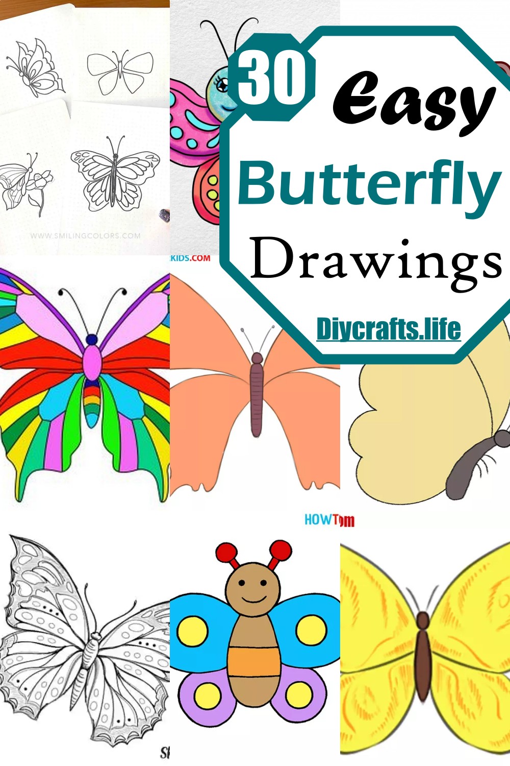 Easy Butterfly Drawings