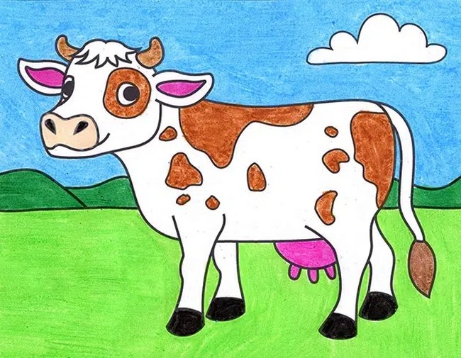 Easy How To Draw A Cow