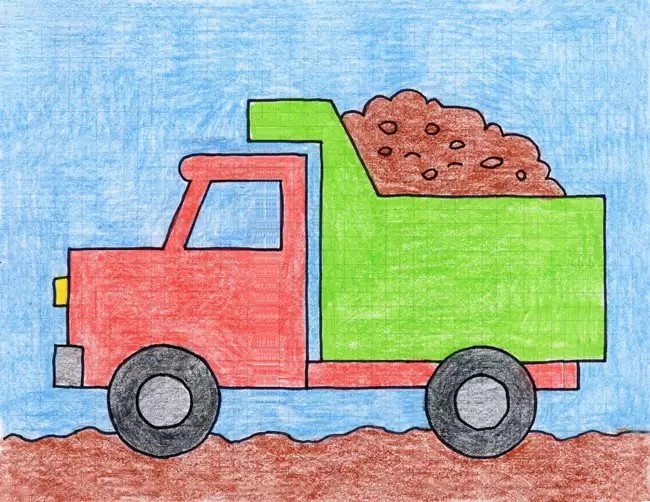 Easy How To Draw A Dump Truck