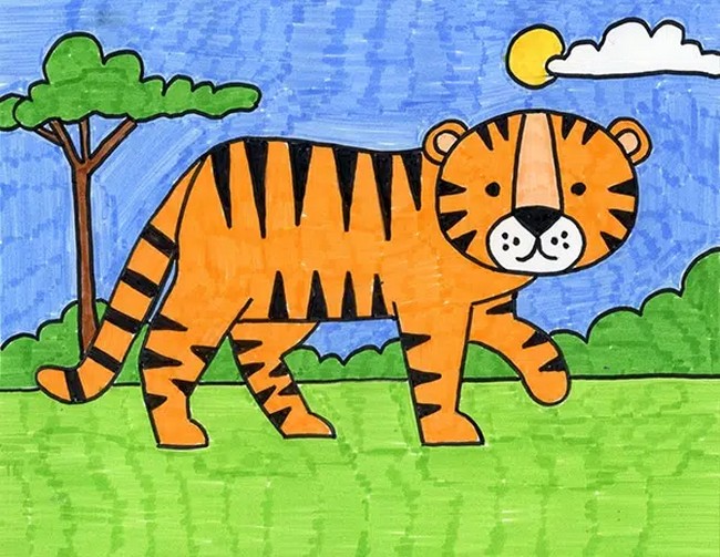 Easy How To Draw A Tiger