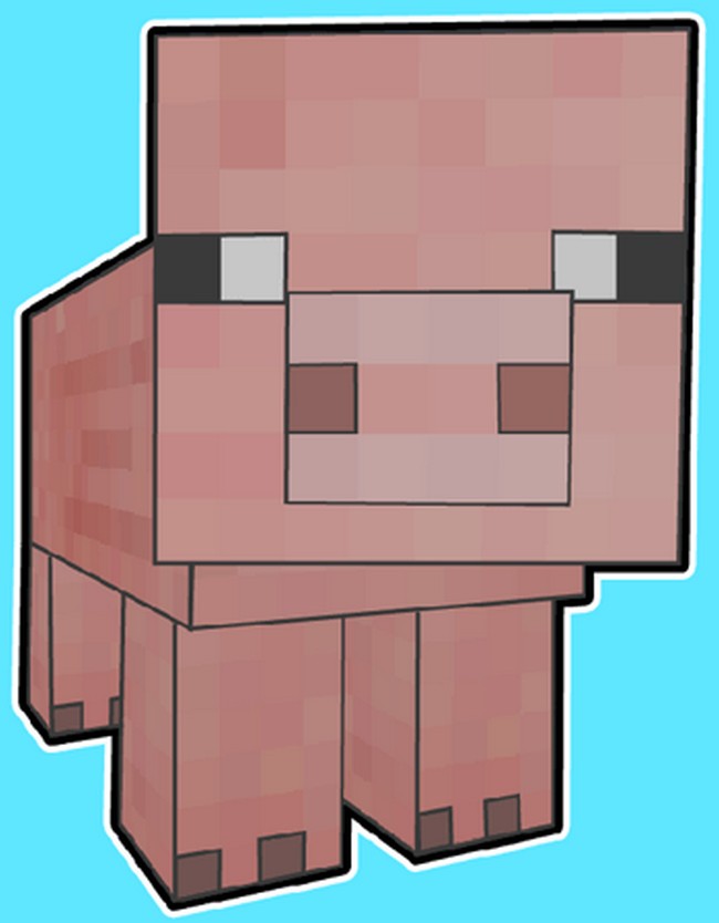 Easy Minecraft Pig Drawing