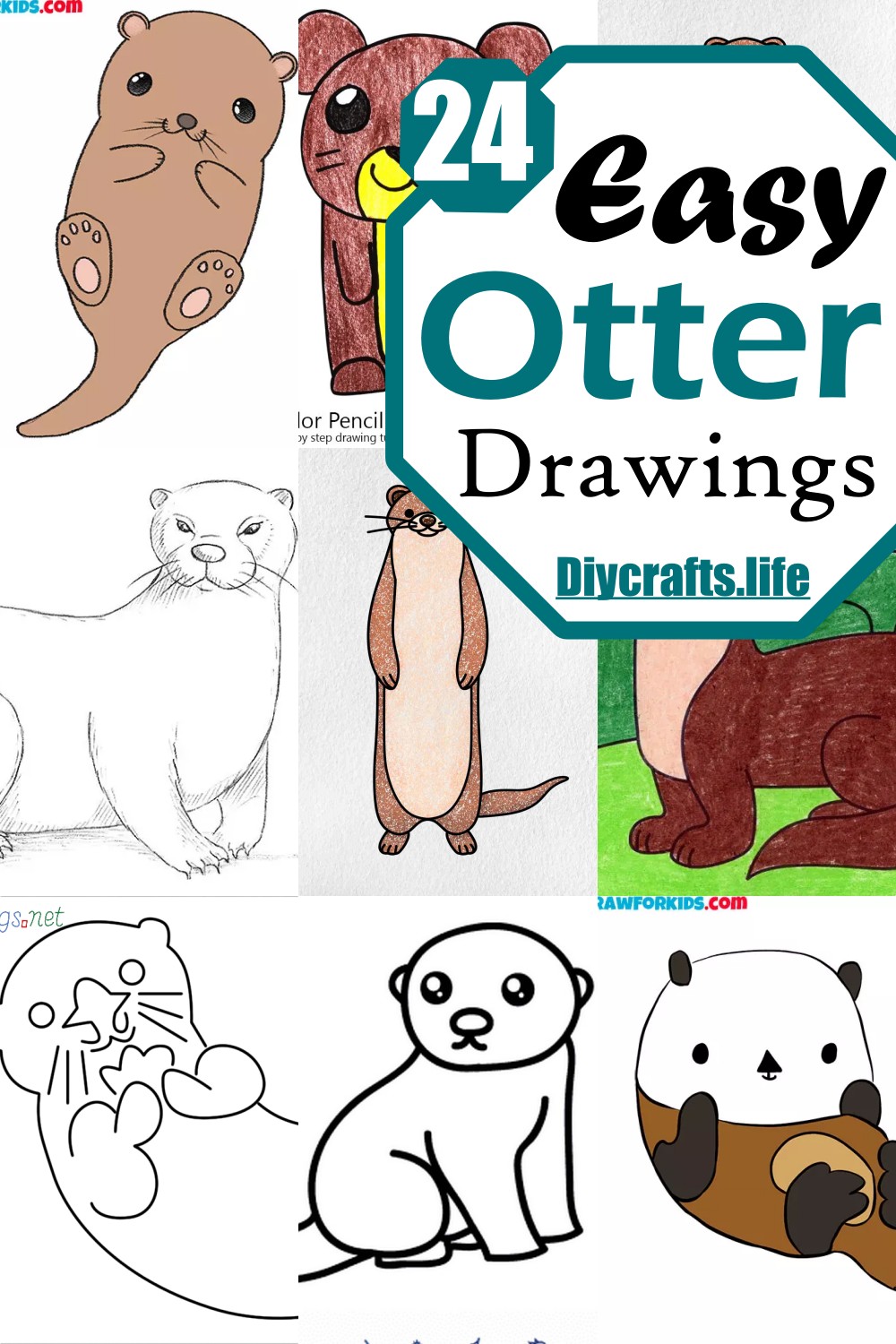 Easy Otter Drawings