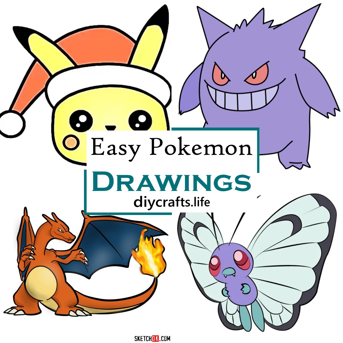 Drawing Pokemon Characters Easy Easy Pokemon Drawings 1 How To Draw 