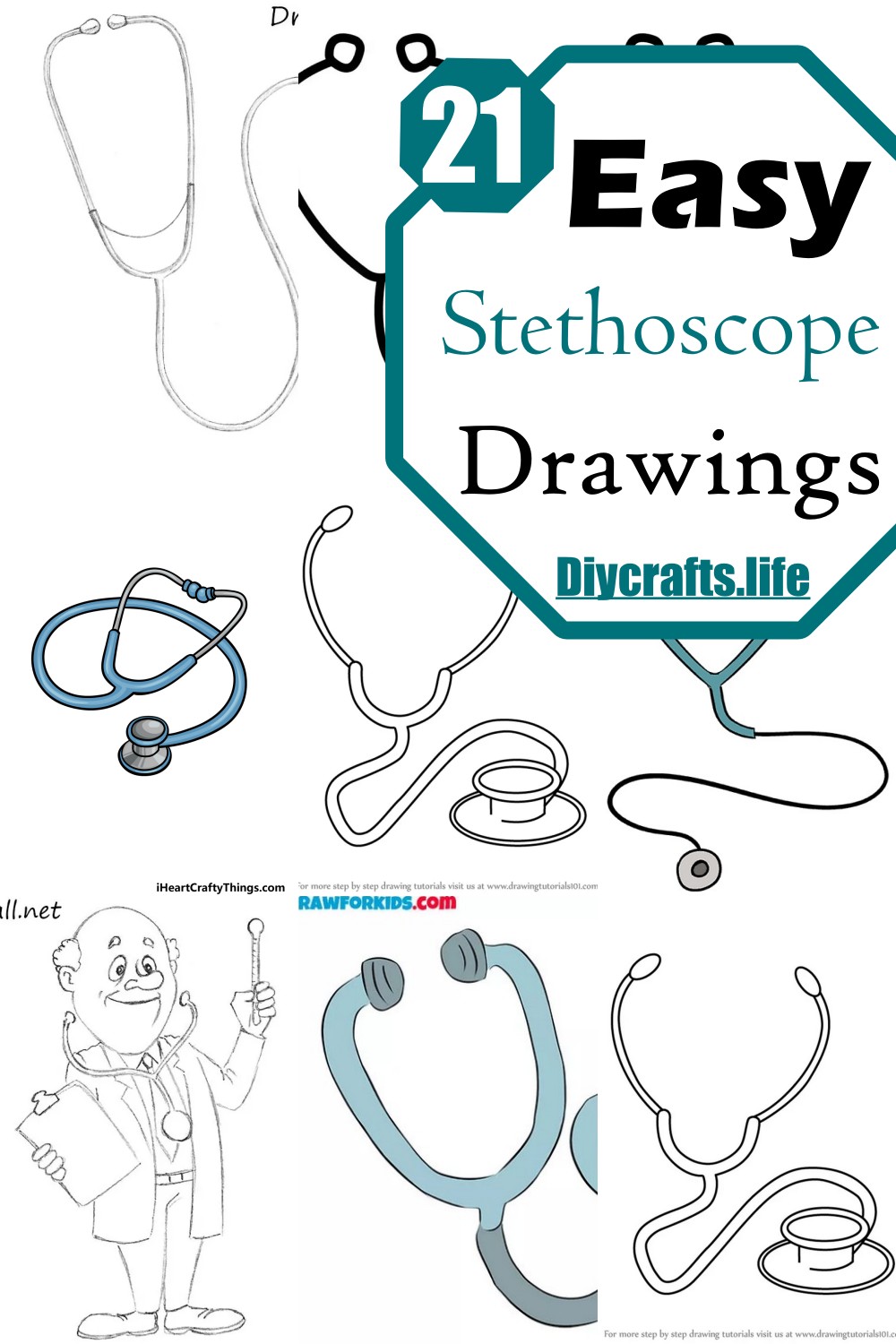 Easy Stethoscope Drawings