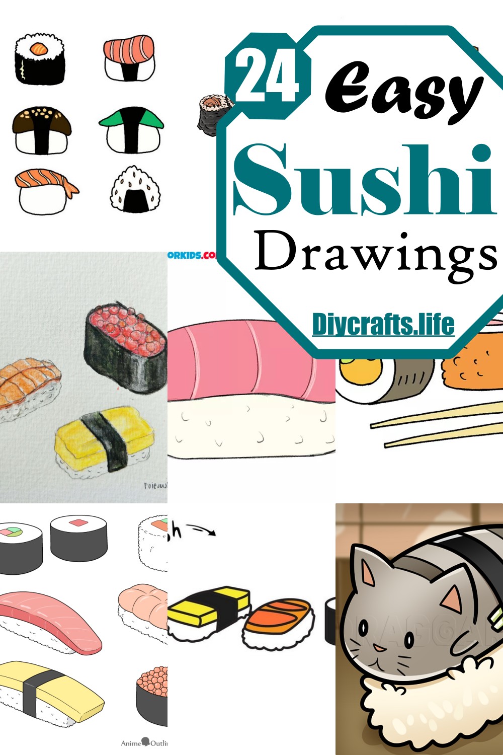 Easy Sushi Drawings