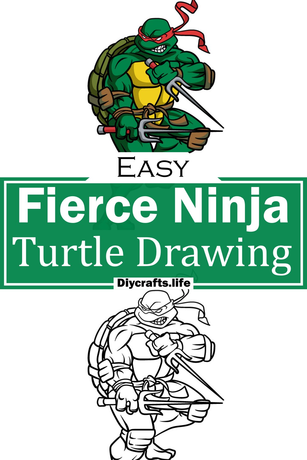 Fierce Ninja Turtle Drawing