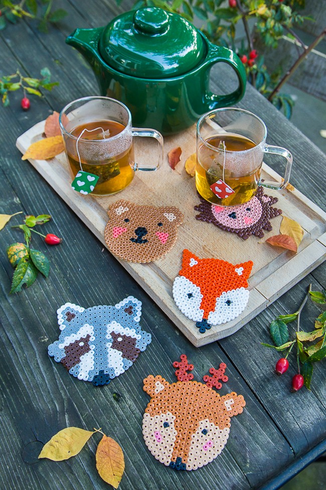  Fox Perler Bead Coasters 