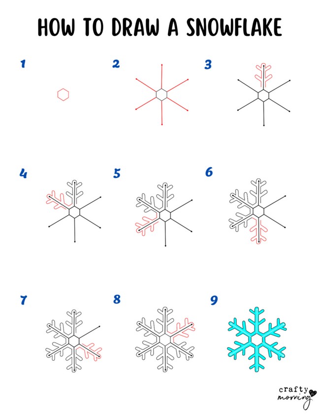 Glowing Snowflake Drawing Tutorial
