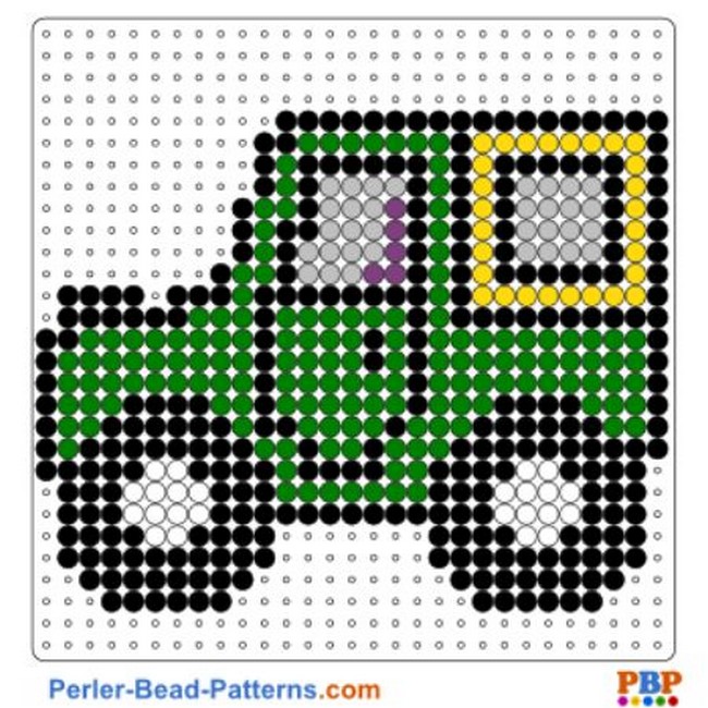 Green Car Perler Beads Pattern