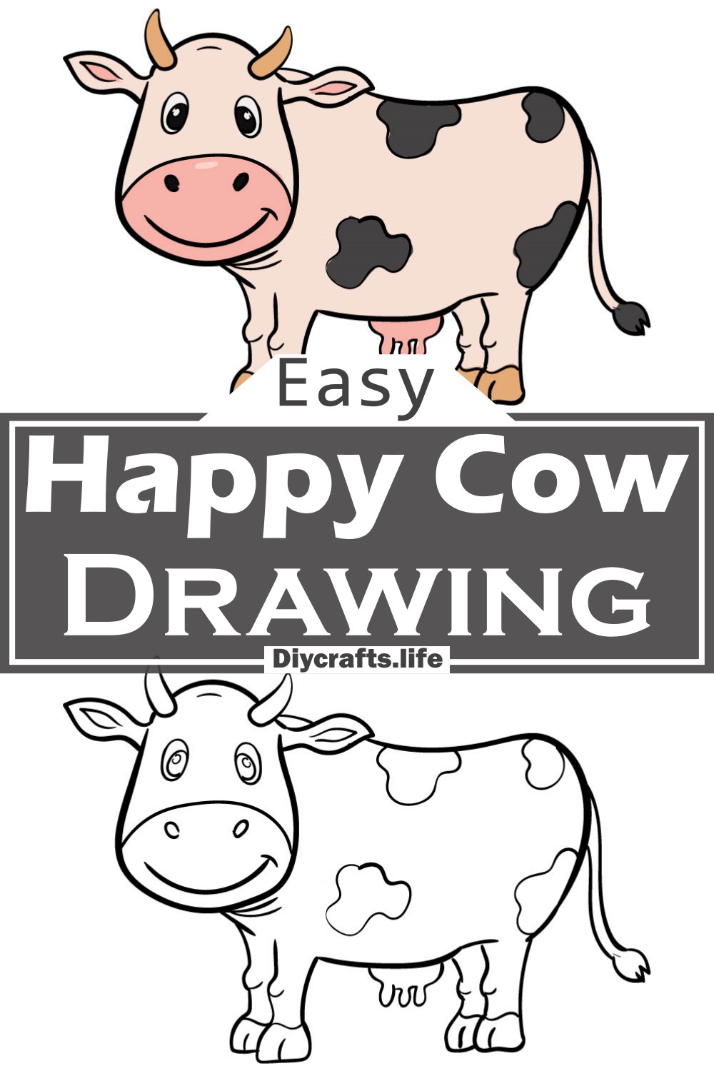 How to draw a Cow step by step step by step – Easy Animals 2 Draw-saigonsouth.com.vn