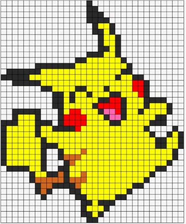 Happy Pikachu Perler Bead Pattern