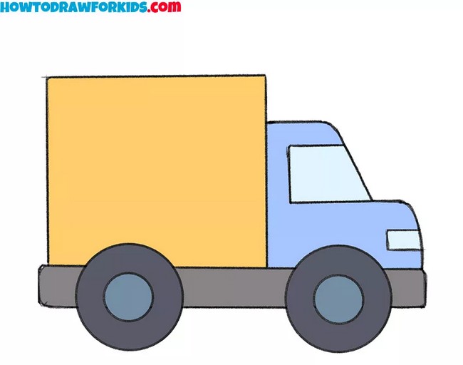 How To Draw A Big Truck For Kindergarten