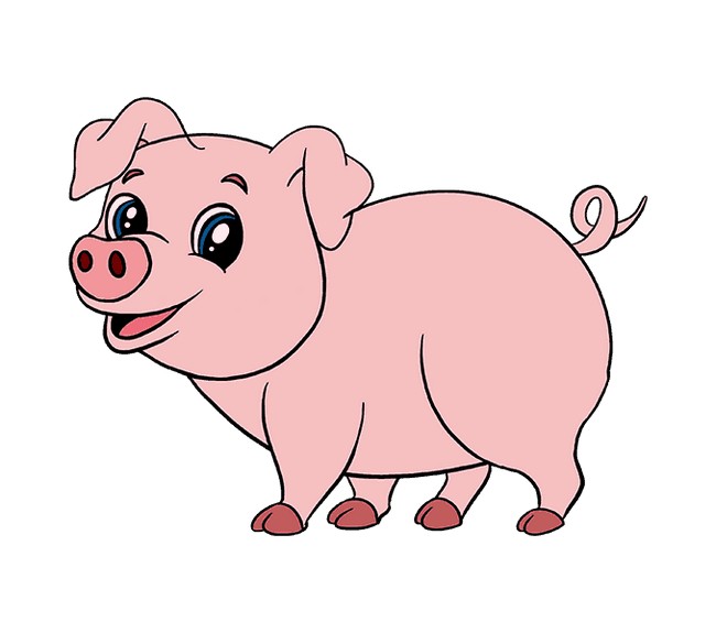 How To Draw A Cartoon Pig