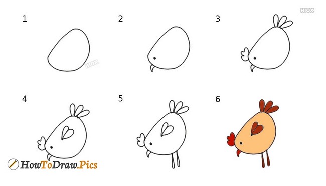 How To Draw A Chicken In 6 Steps