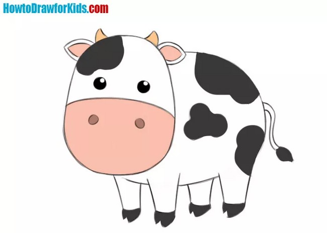 How To Draw A Cow For Kids