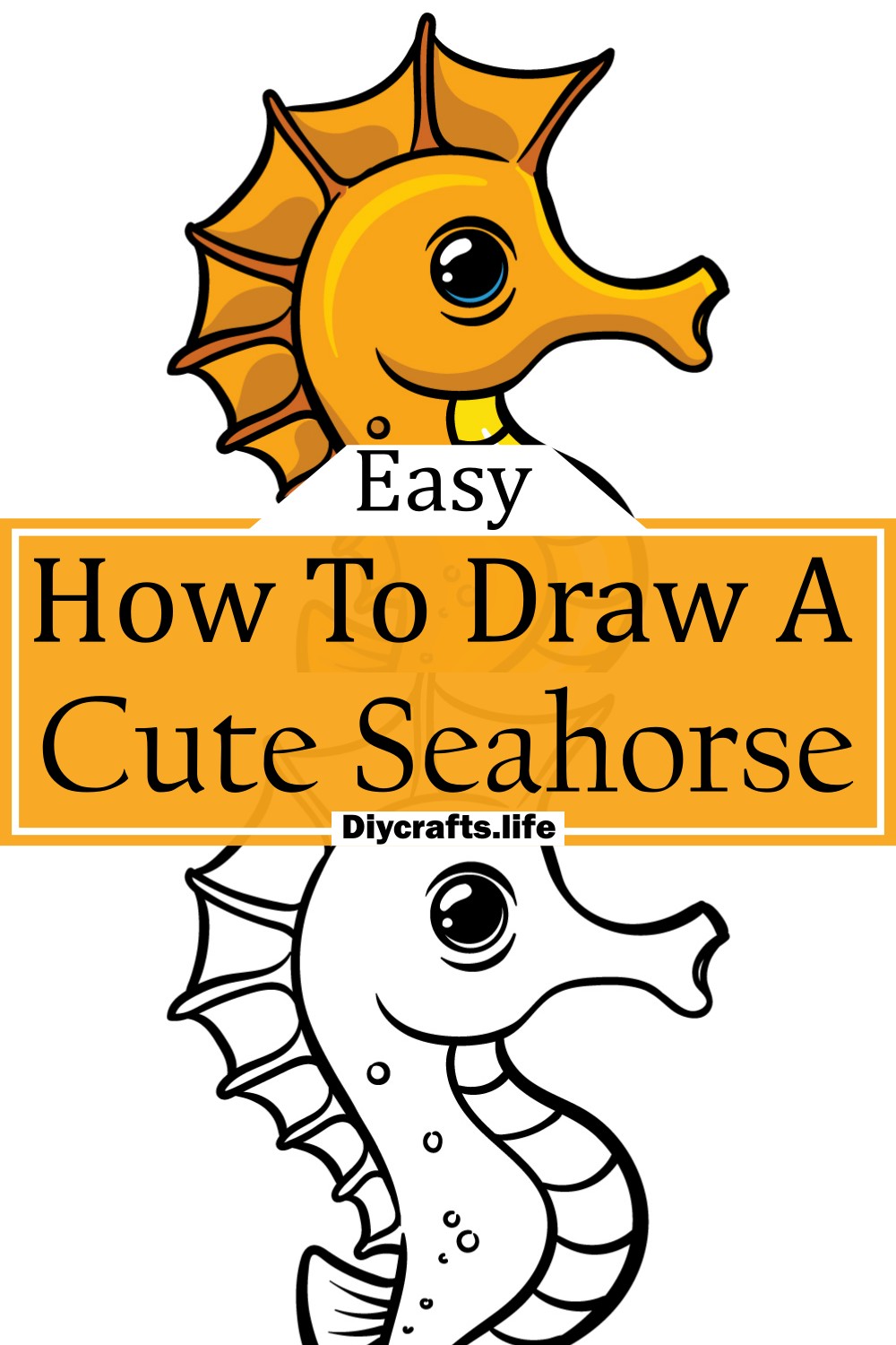 How To Draw A Cute Seahorse