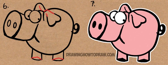 How To Draw A Pig From The Word