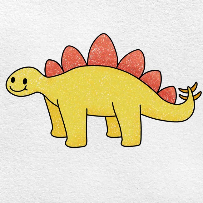 How To Draw A Simple Dinosaur