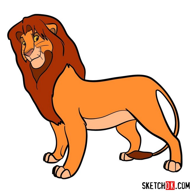 How To Draw Adult Simba
