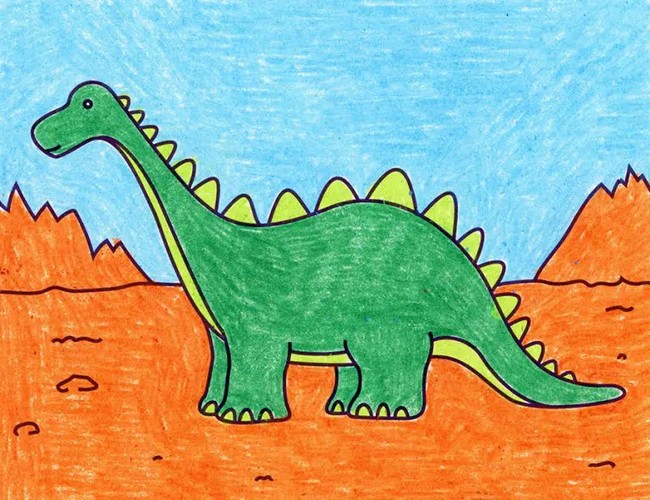 How To Draw An Easy Dinosaur