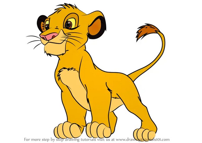 How To Draw Baby Simba From The Lion King