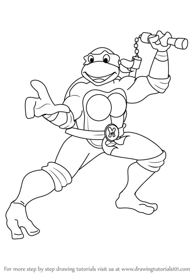 How To Draw Michelangelo From Teenage Mutant Ninja Turtles