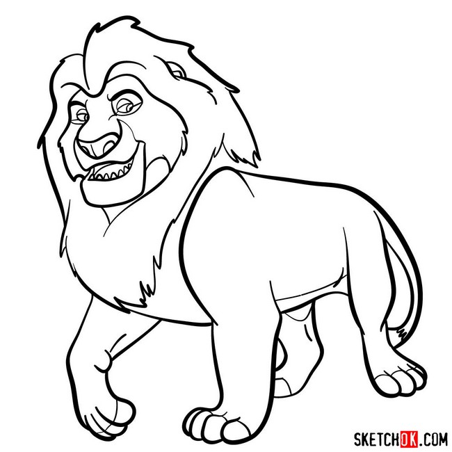 How To Draw Mufasa The Lion King