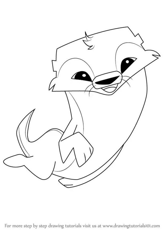 How To Draw Otter From Animal Jam