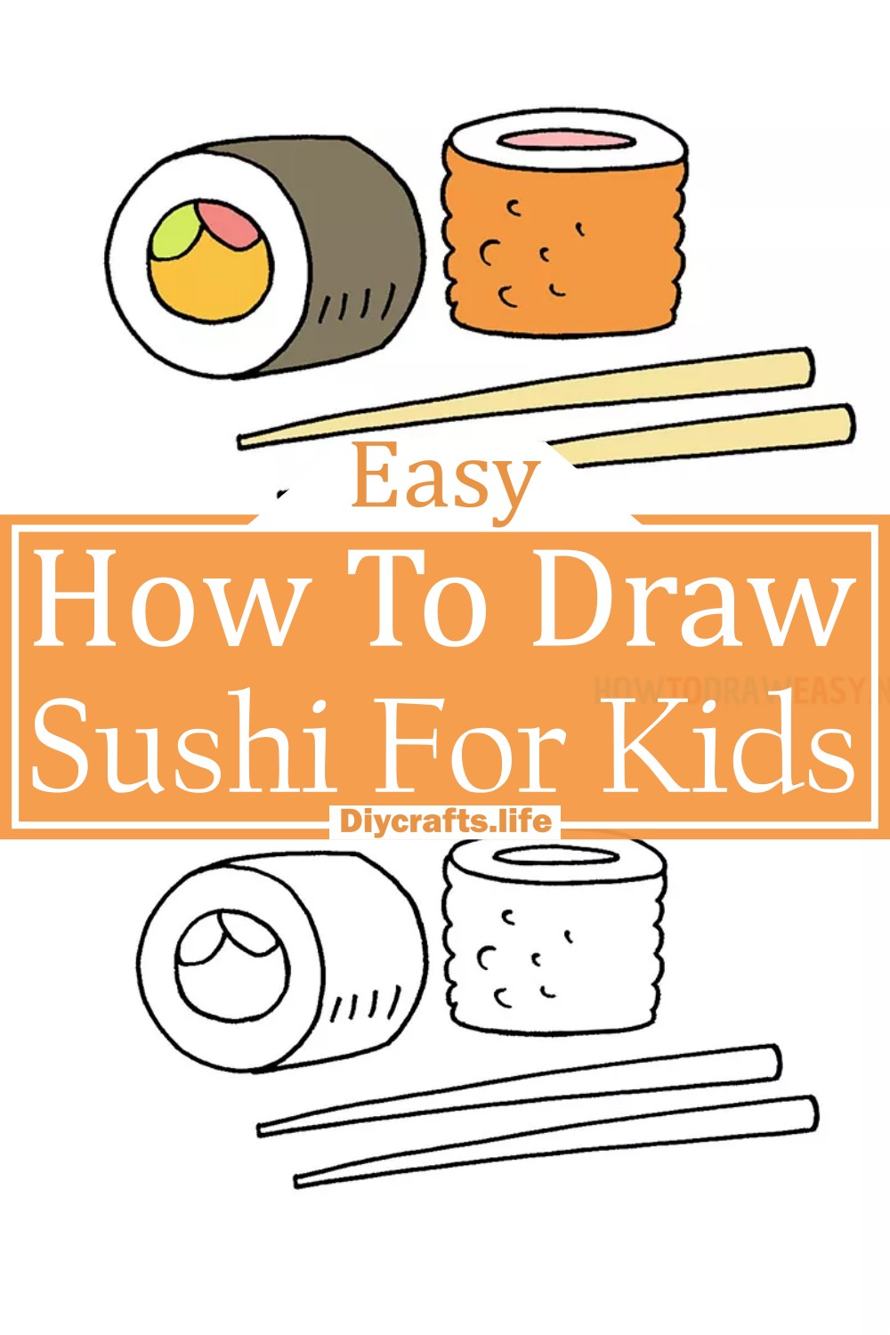 How To Draw Sushi For Kids