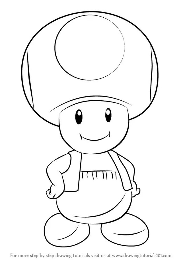 How To Draw Toad From Super Mario