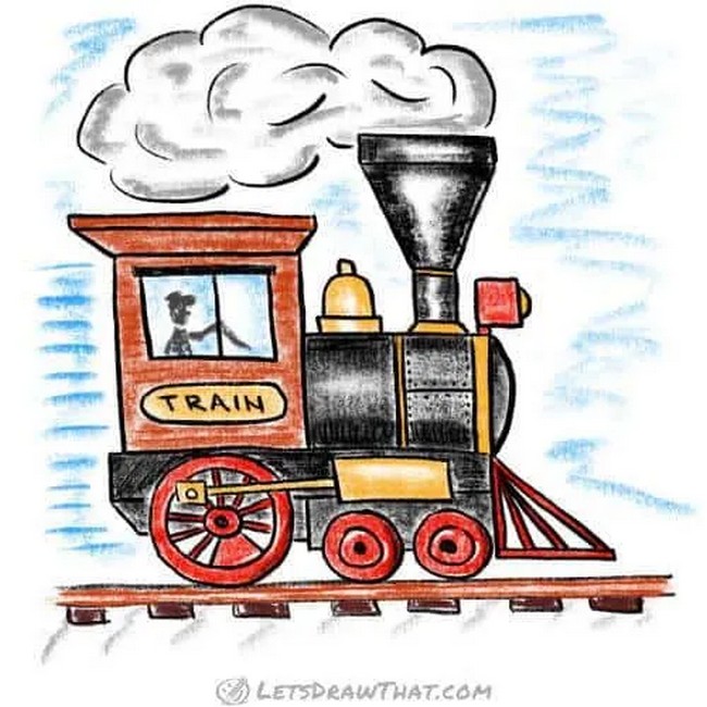 How to Draw a Locomotive Train