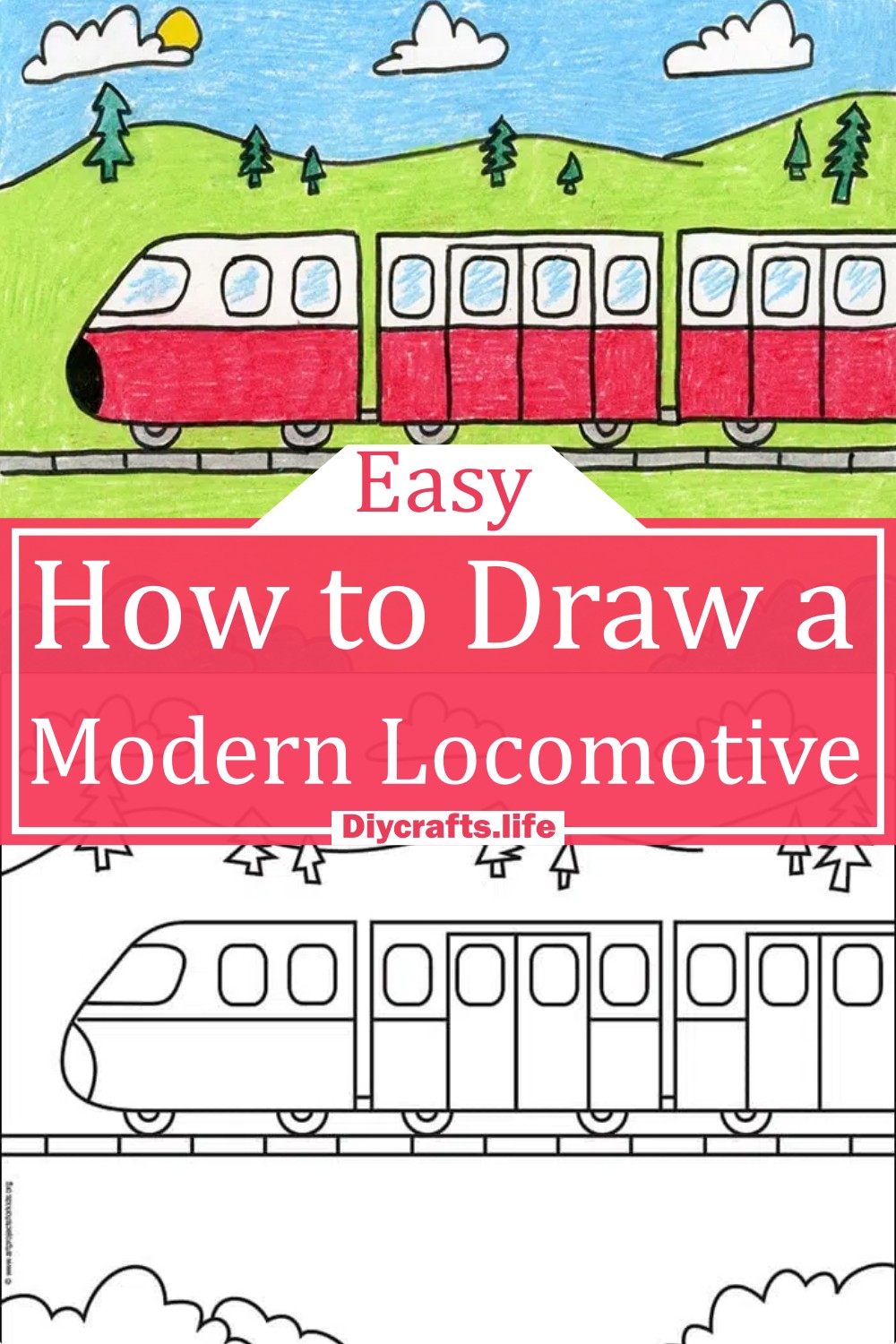 How to Draw a Modern Locomotive
