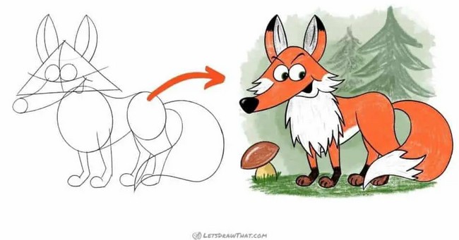 Mischievous Fox Drawing