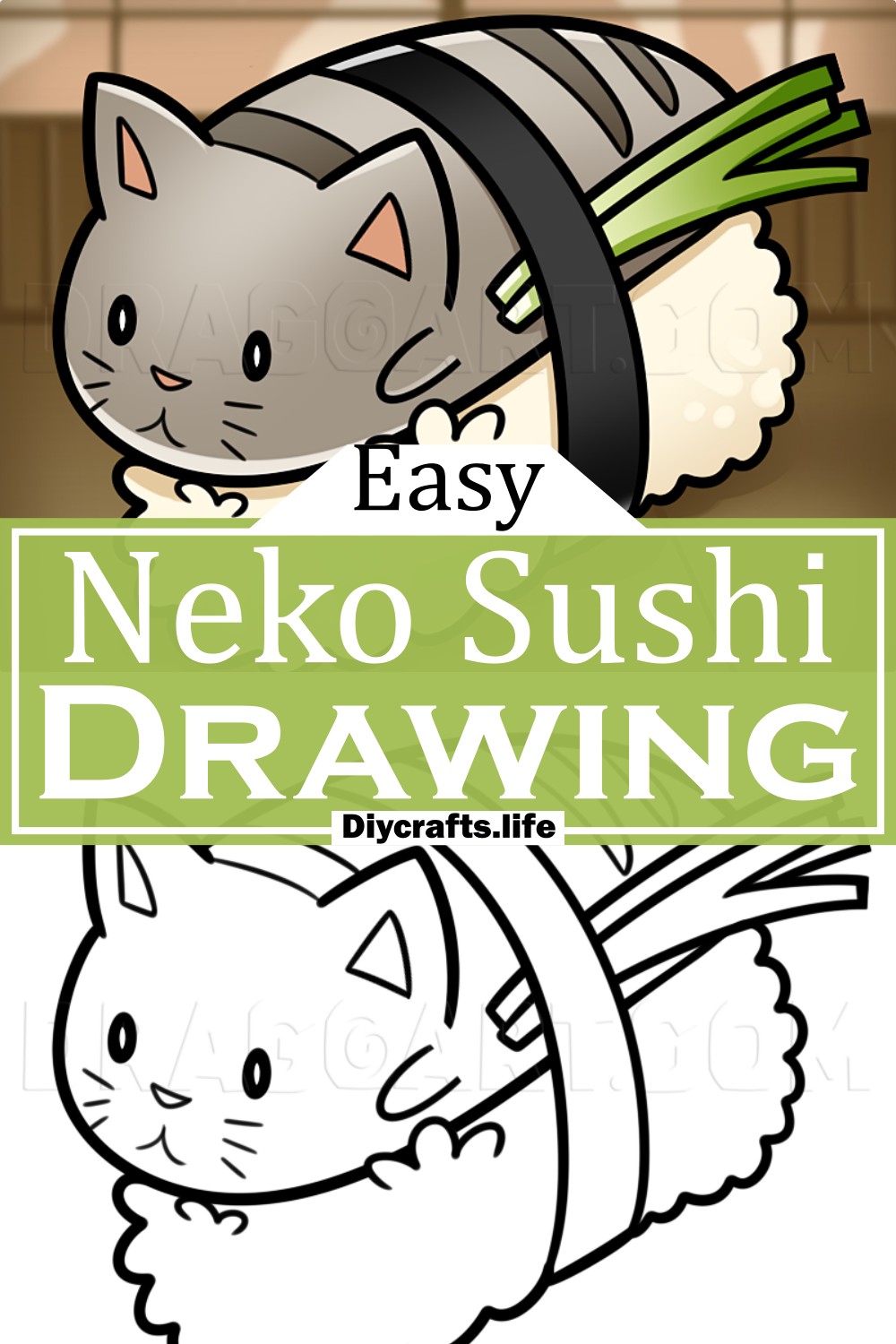 Neko Sushi Drawing