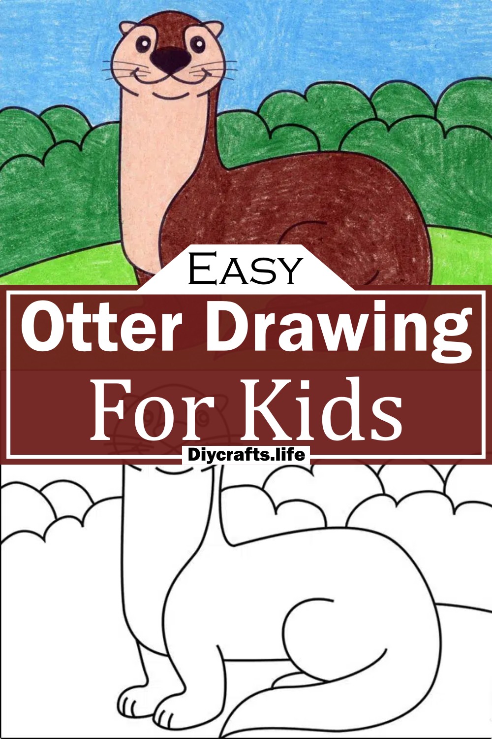 Otter Drawing For Kids