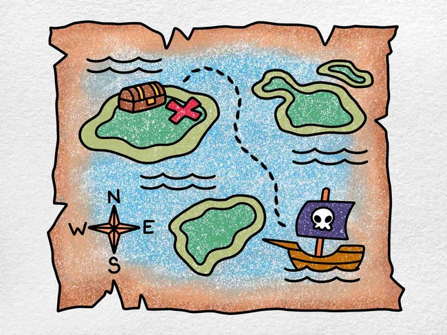 Pirate Map Drawing