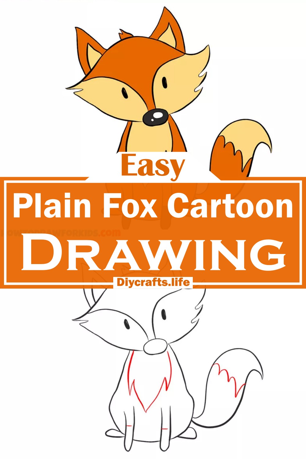 Plain Fox Cartoon Drawing