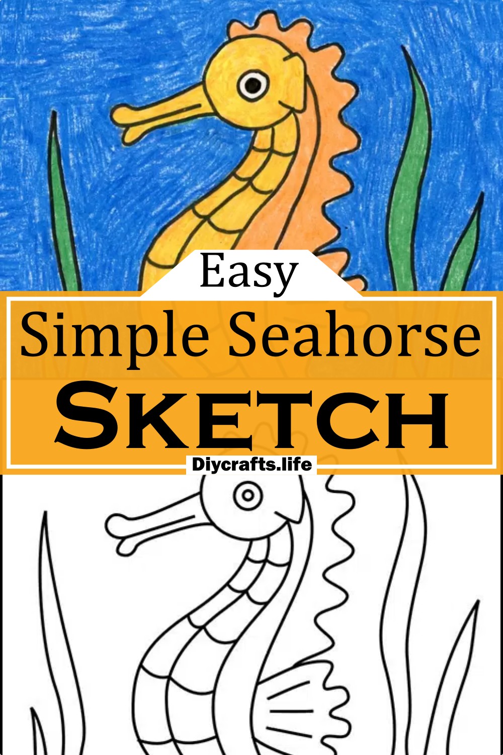 Simple Seahorse Sketch
