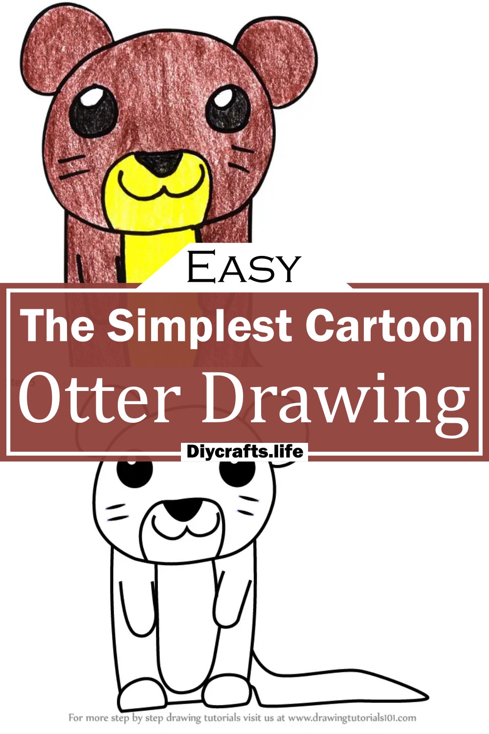 The Simplest Cartoon Otter Drawing