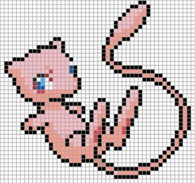 Adorable Mew Perler Bead Pattern