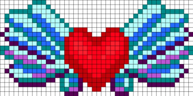 Another Winged Heart Perler Bead Pattern