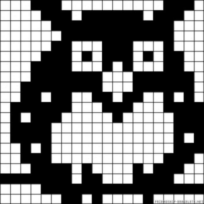 Black & White Owl Perler Bead Pattern