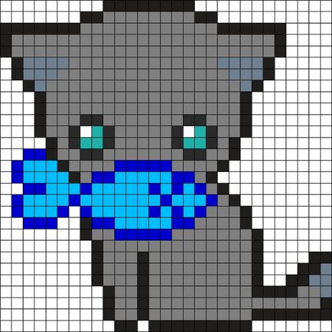 Cat With Fish Pattern