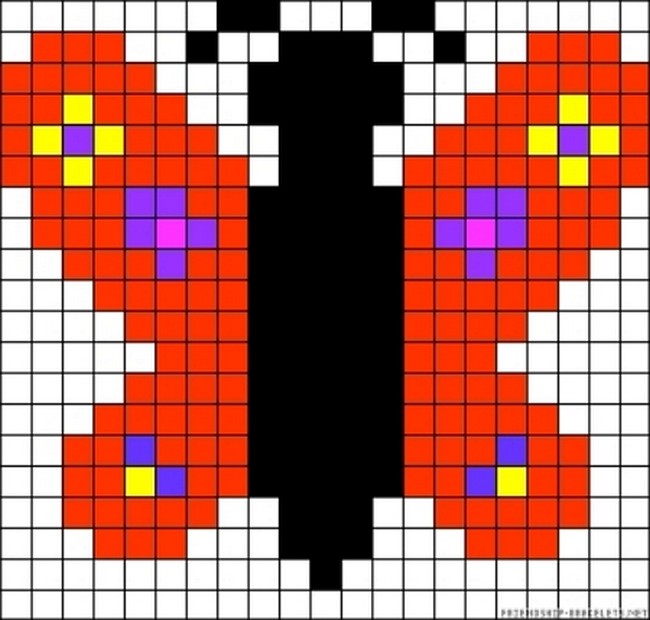 Chubby Butterfly Perler Bead Pattern