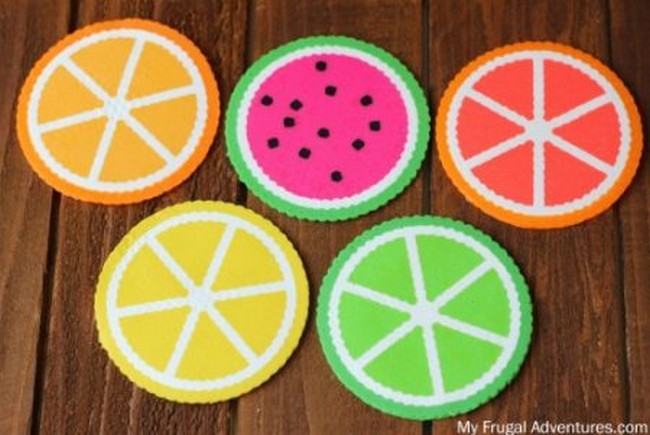 Citrus Perler Bead Coasters