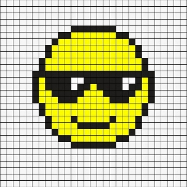 Cool Sunglasses Emoji Perler Bead Pattern