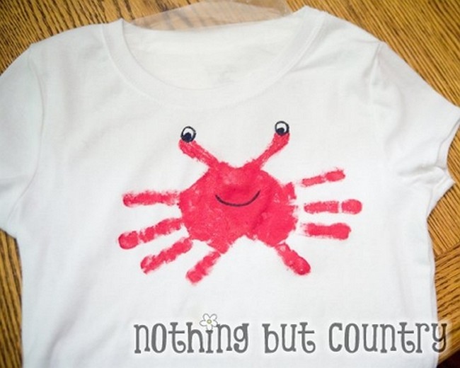 Crab Handprint on Shirt