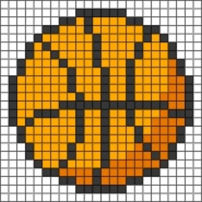 Detailed Basketball Perler Beads